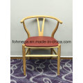 Solid Wood Restaurant Wishbone Chair with PU Leather Cushion (FOH-BCC41)